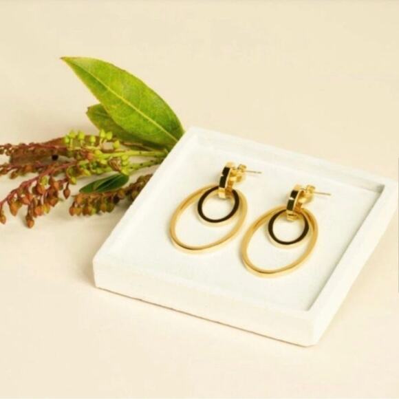 Vita Fede Cassio NWT Gold Earrings NWT Adjust to Wear Multiple Ways - Picture 3 of 9